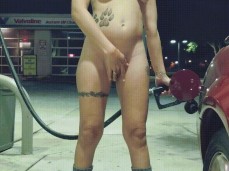 pumping gas topless 1 gif