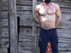 buff, hot-chested construction worker Atlas takes off hi-vis vest 0033 9 gif