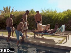 Everybody wants to join as Kendra sucks guy off in front of his friends gif