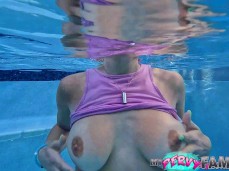 Skinny dipping stepsister shakes her tits gif