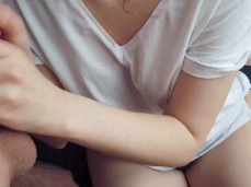 He Cum On Her Shirt! Hot Handjob With Cum On Clothes! POV! FullHD! gif