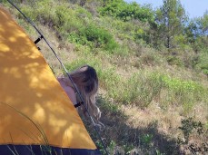 Blonde Hottie caught having tent sex gif