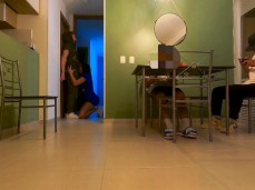 Guests have no clue Martina Smith is sucking dick in the hallway gif