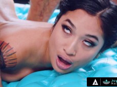 Asian Takes a Dick down Deep in her Tight Little Twat gif
