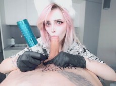 pinkloving blowjob while making tattoo gif