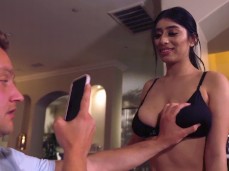 Violet Myers lets him take a video as he fondles her tits