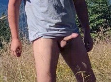 Horny guy showing off his rock hard cock outdoors 0156-1 1 gif