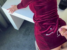 Hard fucked a  in a corduroy dress in front of the window gif