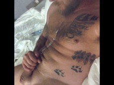 Beefy, bearded Kuntry Studd shoots a hot load on his hairy chest 0322-1 5 gif