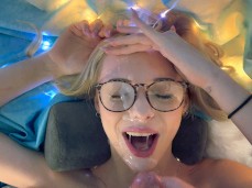 Cute Blondie Cecelia Taylor Gets Her Face Flooded With Cum gif