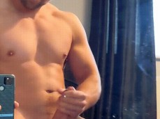 built, smooth, hot-chested, hung MrBritainX jerking in the mirror 0005-1 gif