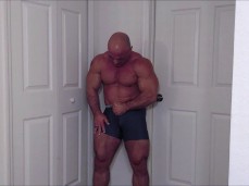 Hot, mature, bald, hot-chested bodybuilder is having a hard time 0817-1 9 gif