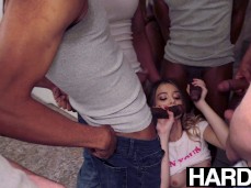 Molly Little Surrounded by cocks gif