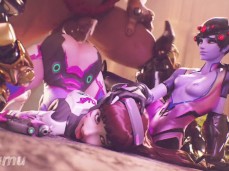 Widowmaker's Surprised By Doomfist's Massive Load For Dva gif