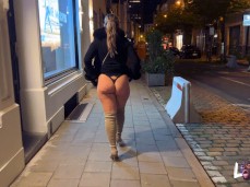 Lotte shows off panties on street late at night gif