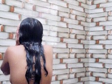 Indian curvy college girl takes shower gif