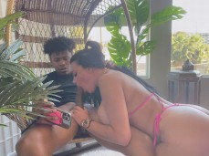 Sexy wife Mona Azar making blowjob tape   stud on vacation gif