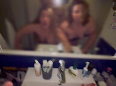 MY SURPRISE THREESOME WITH TWO COLLEGE SLUTS AFTER PARTY/MIRROR FUCK/BATHRO gif