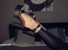 Hot blonde Lis Evans shows of her feet in sexy high heels gif