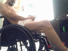 Drooling Wheelchair Man gif