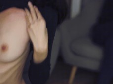Cum on tits, clothed gif