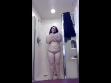 Sexy BBW Slut Teases in the Shower gif