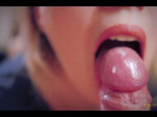 Frenulum licking huge cumshot