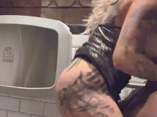 Big ass blonde BIANKA SWOOL getting railed over the public bathroom gif