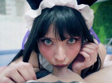 Anime Blue Eye Contact Cock in Mouth gif