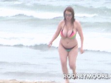big tits walking beach gif