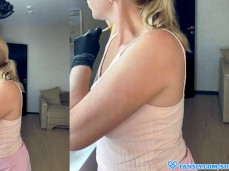 Self-depilation of Russian blonde hairy armpits gif