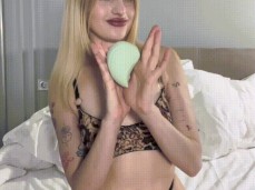 Hot Blonde Tests New Sex Toys gif