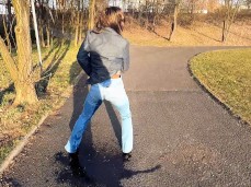 Peeing in jeans gif
