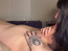 His big cock throbs and twitches as he fills my mouth with his cum. gif
