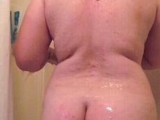 Hot ass Curvy milf in the shower. gif