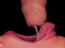 CUM in MOUTH! Foreskin Milking BLOWJOB! CLOSE UP gif