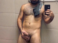 Hot, tattooed, horny Latino gets caught jerking in the locker room 0023-1 8 gif