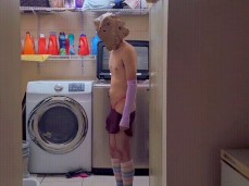 Stripping and doing laundry gif