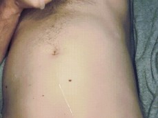 man shot cum close to his nipple gif