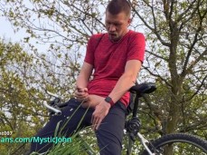 MysticJohn aka SpyAgent007 went out on his bike to cum outdoors 0306-1 8 gif