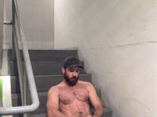 Jayson Parker thinks he's alone in the stairwell 0505-1 10 caught jerking gif