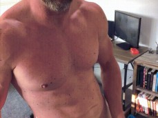 handsome, hung, built, bearded Megadonx jerks his big, thick cock 0009-1 8 gif