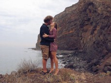 Kissing at beach