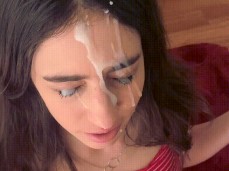 big cumshot on her face gif