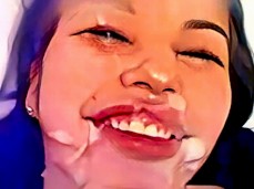 Wholesome facial on cute cartoon asian gif