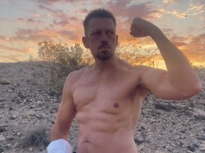 Jamie Stone Outside - Taking Shirt Off and Flexing gif