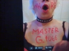 Master gives cum tribute to web whore Armands Lusis gif