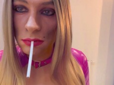 Blonde  Milf Amateur Sissy Crossdress Smoke Cigarettes Fetish Tgirls gif