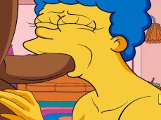 Cheating Marge sucks Carl's cock Simpsons porn gif