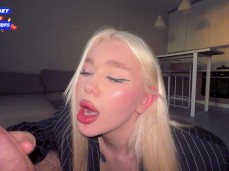 sexy blonde oral creampie gif